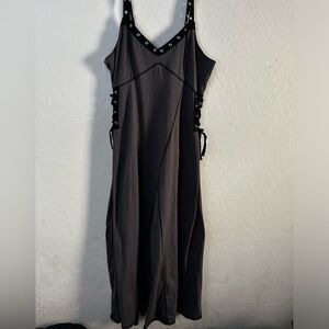 GREY/BLK GROMMET MAXI DRESS
